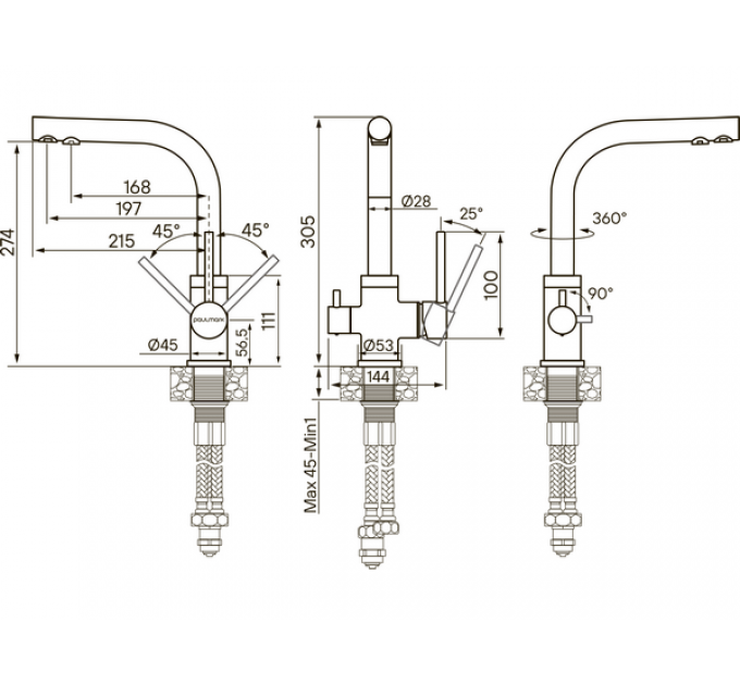 Смеситель Paulmark Essen Es213011-GR, серый