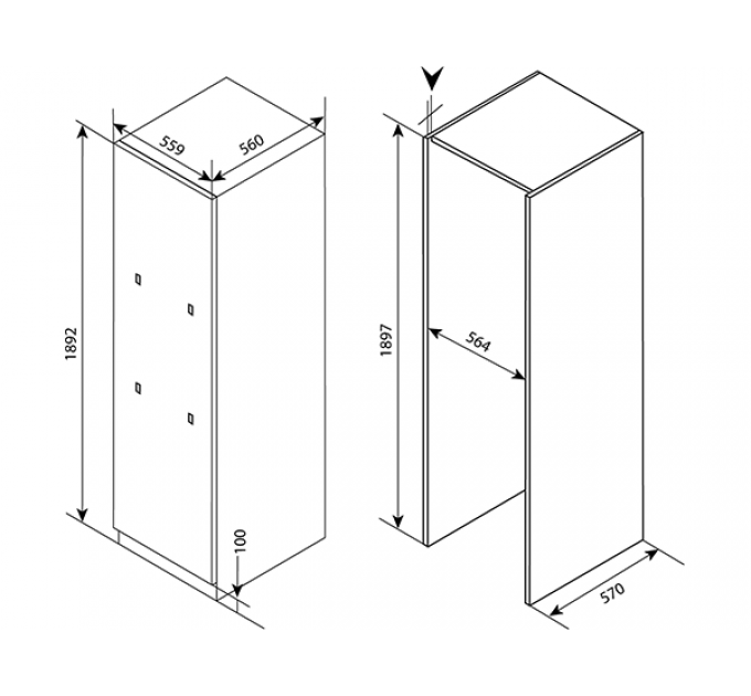 Морозильная камера HIBERG i-FRB 35 NF встраиваемая