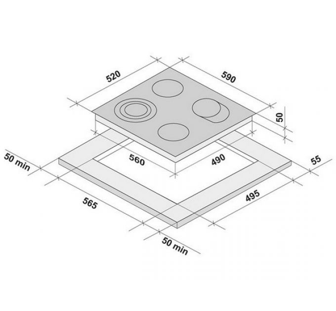 Варочная панель KRONA BRILLARE 60 BL электрическая