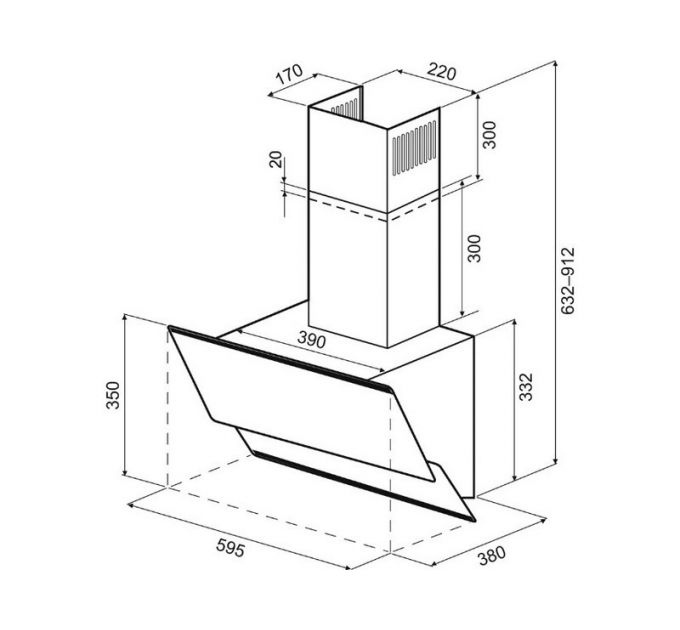 Вытяжка KRONA IRMA A 600 black PB