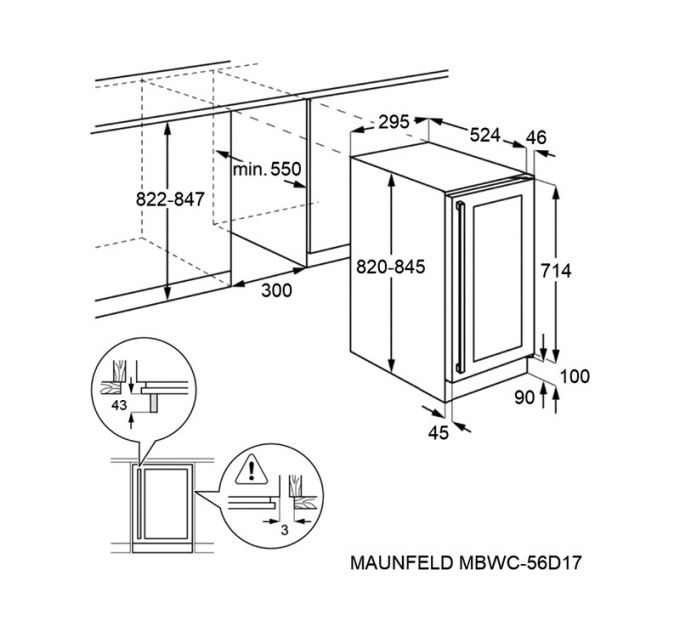 Винный шкаф MAUNFELD MBWC-56D17 встраиваемый