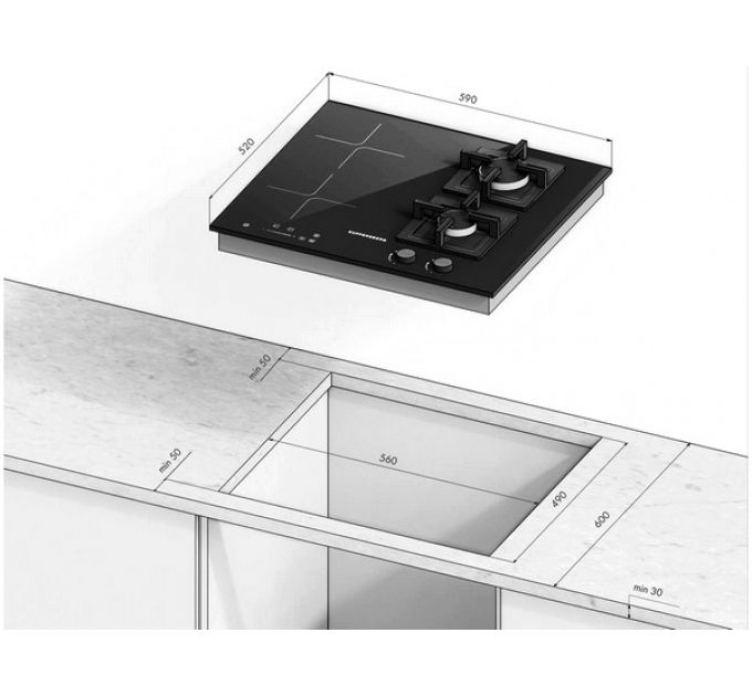 Варочная панель Kuppersberg IGS 601 комбинированная