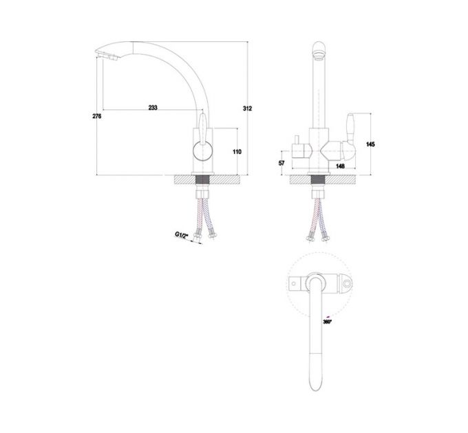 Смеситель Paulmark Essen Es213001-BLM (418), черный
