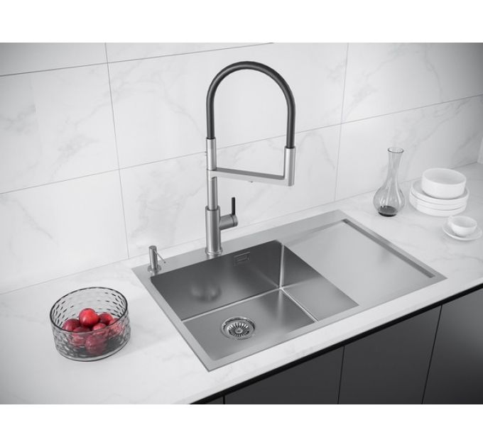 Мойка Paulmark Kroner-edge 78F PM777851-BSL, брашированная нерж. сталь