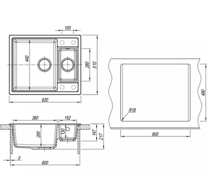 Мойка Florentina Липси 620К брауни