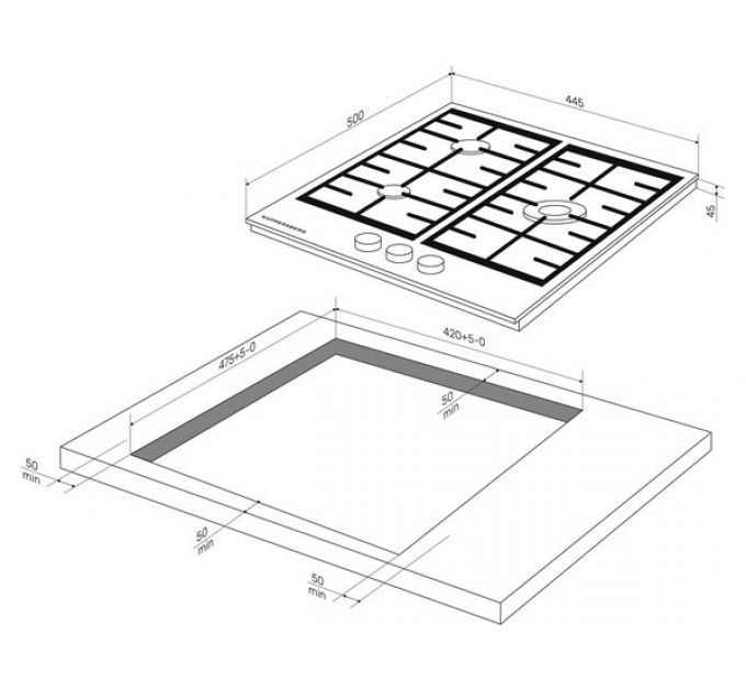 Варочная панель Kuppersberg FS 46 X газовая