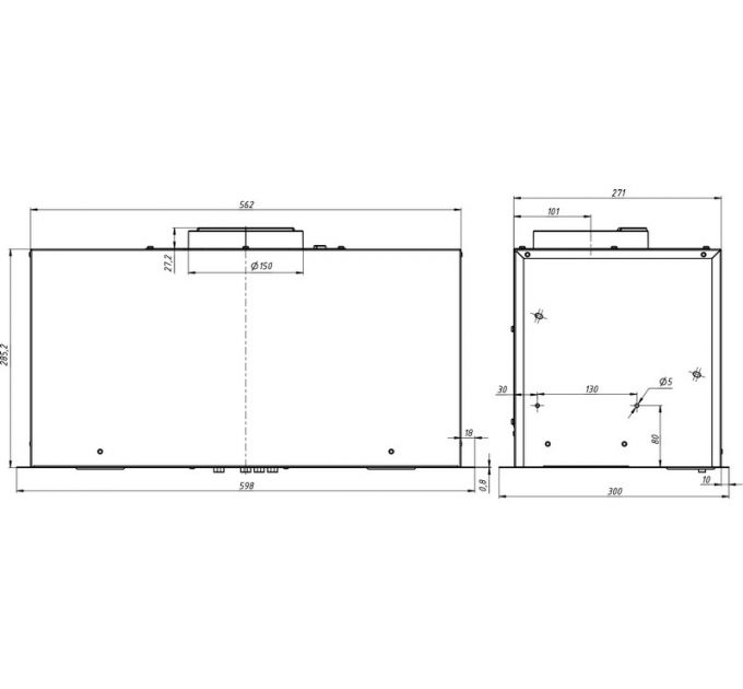 Вытяжка Elikor Cube 60П-1000-К3Д белый SM/белый