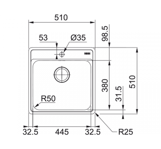 Мойка Franke BCX 210-51 TL, стоп-вент. (127.0688.779)