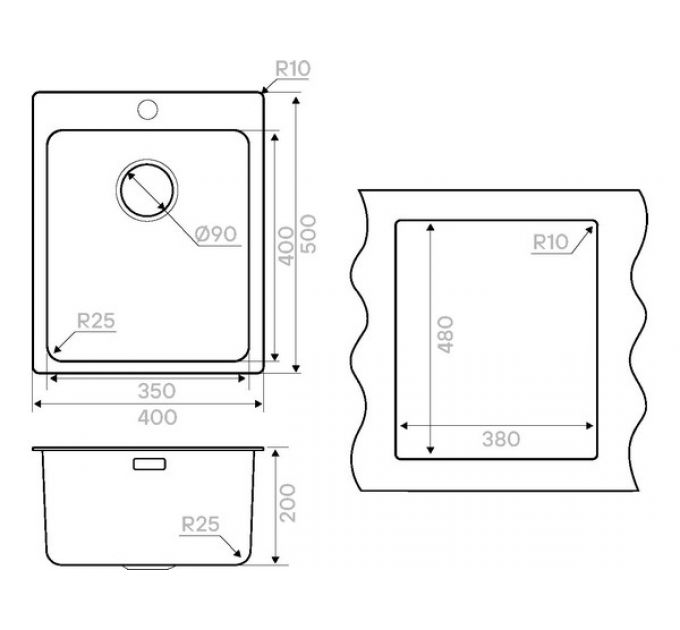 Мойка Kuchenstern HERD 40 нержавеющая сталь