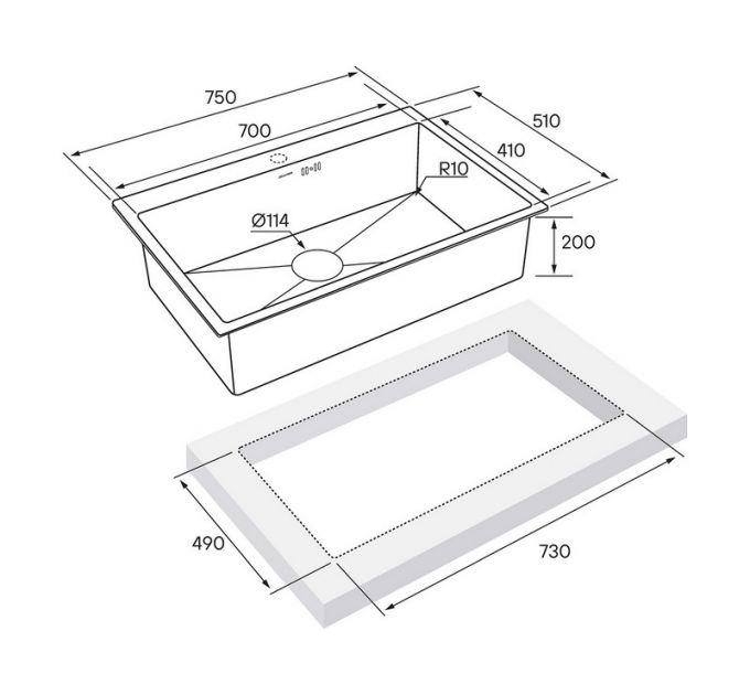 Мойка Paulmark Kroner 75 PM217551-BG, брашированное золото