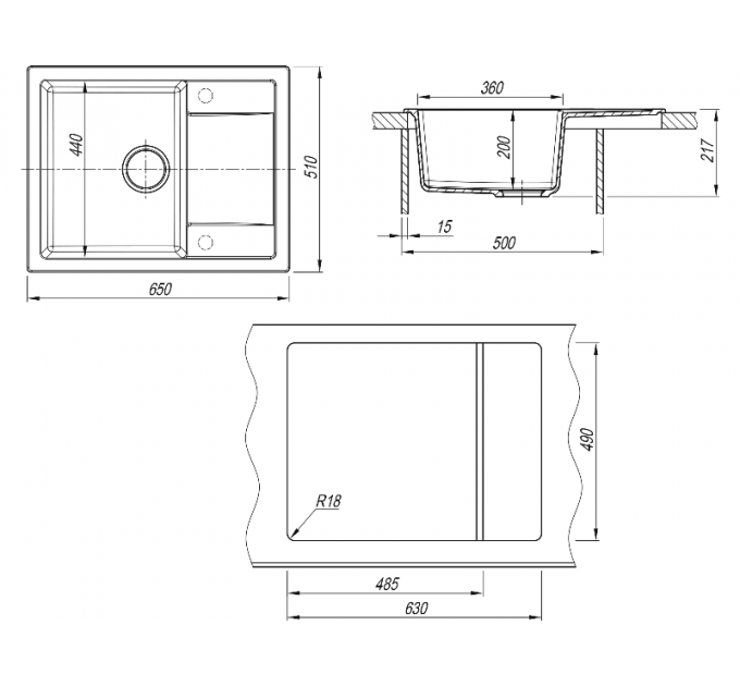 Мойка Dr.Gans ТЕХНО 650 белый