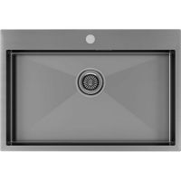 Мойка Paulmark Kroner 75 PM217551-GM, вороненая сталь