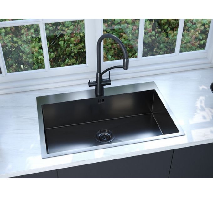 Мойка Paulmark Kroner 75 PM217551-GM, вороненая сталь