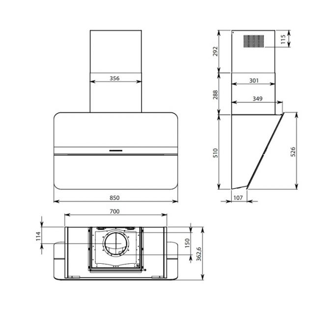 Вытяжка Falmec FLIPPER 85 NRS BLACK