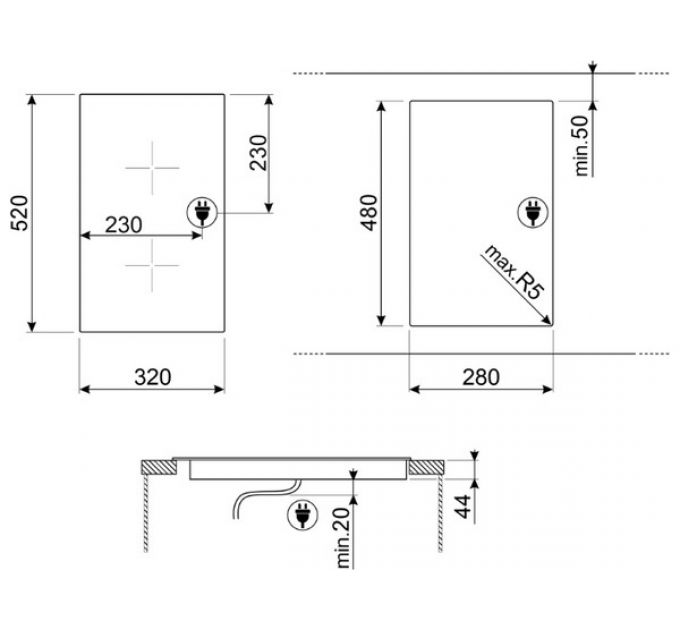 Варочная панель SMEG SE232TX1 электрическая