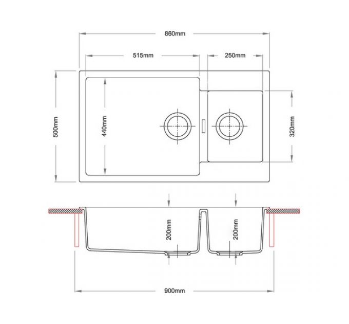Мойка Longran Enigma ENG860.500 15 - 58 Sabbia
