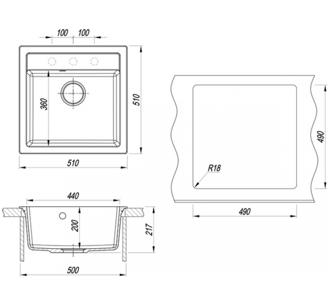 Мойка Florentina Эстель 510 шампань