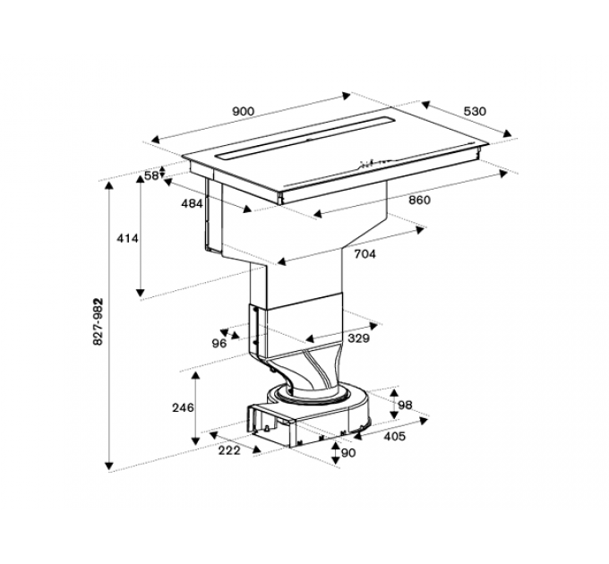 Варочная панель Bertazzoni P904IBHNE индукционная с вытяжкой