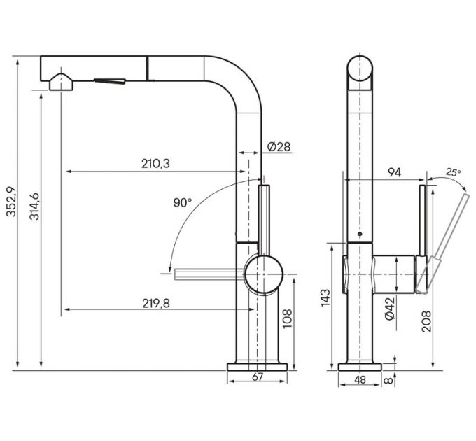 Смеситель Paulmark Neo Ne214419-G, золото
