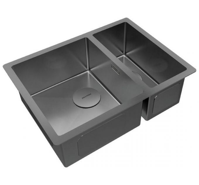 Мойка Paulmark Next 58/2S uni PM225844-GM, вороненая сталь