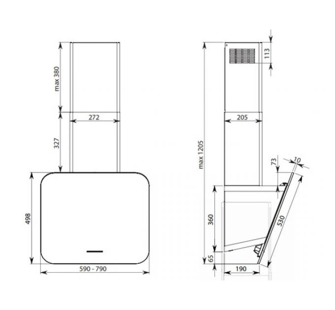 Вытяжка Falmec TAB BLACK 80