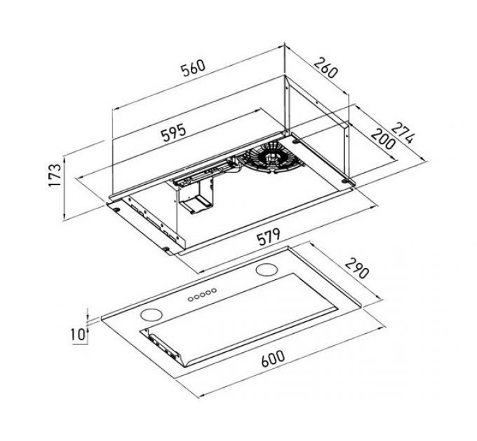 Вытяжка MEFERI INBOX60BK LIGHT