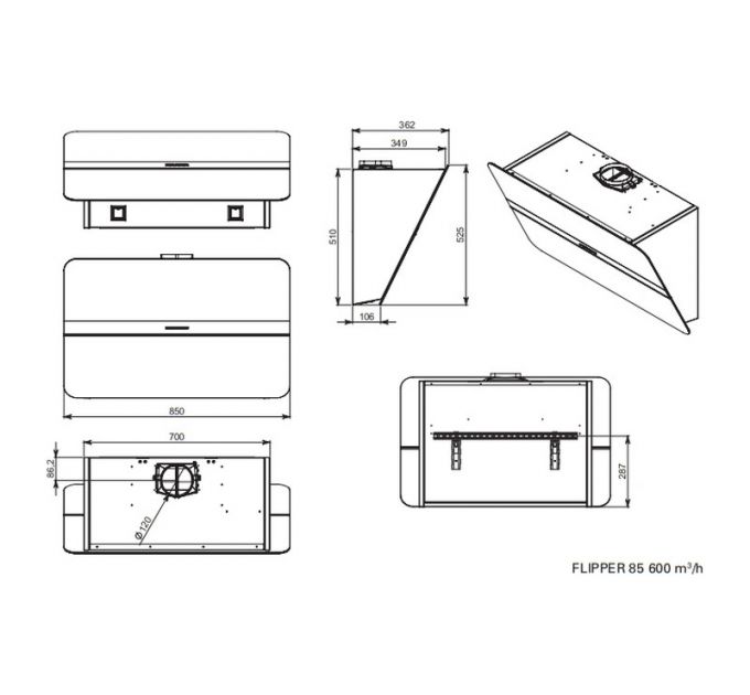 Вытяжка Falmec FLIPPER WHITE 85