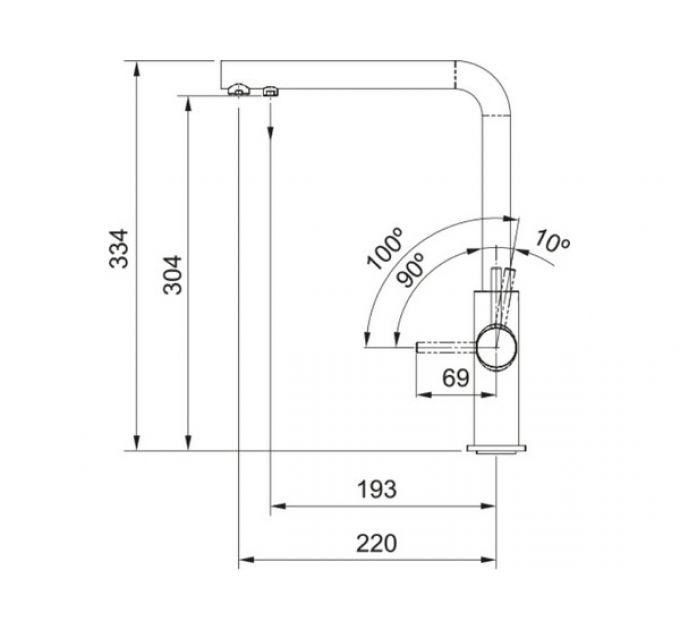Смеситель Franke Neptune Clear Water с фильтрацией, хром (115.0370.689)