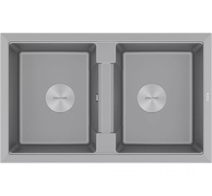 Мойка Paulmark Tandem 80/2 PM238150-GRM, серый металлик