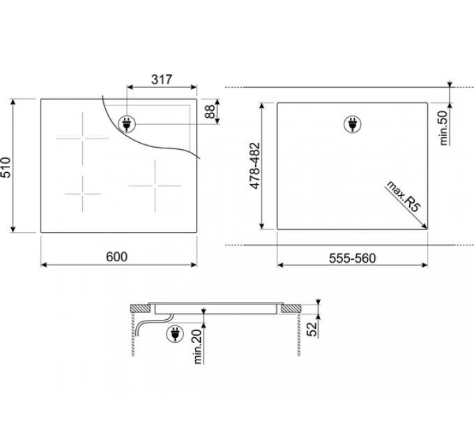 Варочная панель SMEG SI2641D индукционная