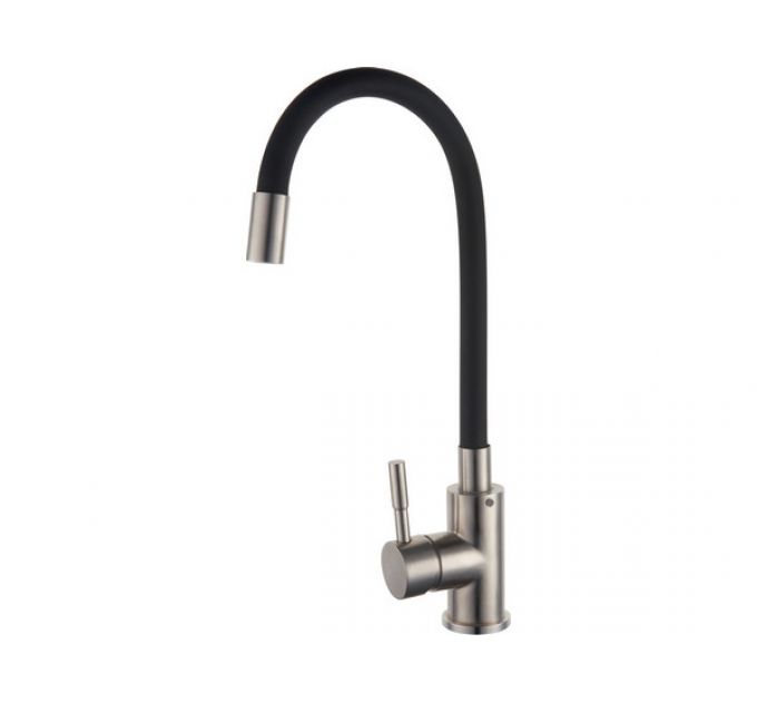 Смеситель Handmade SUS124BL-016F, черный/нерж.сталь