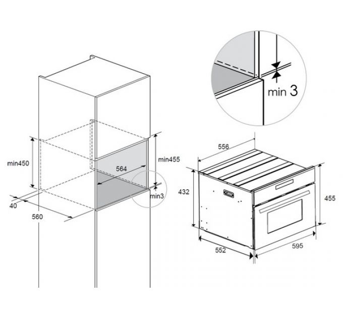 Духовой шкаф MEFERI MEO608WH MICROWAVE компактный с СВЧ