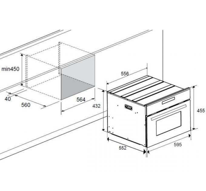 Духовой шкаф MEFERI MEO608WH MICROWAVE компактный с СВЧ