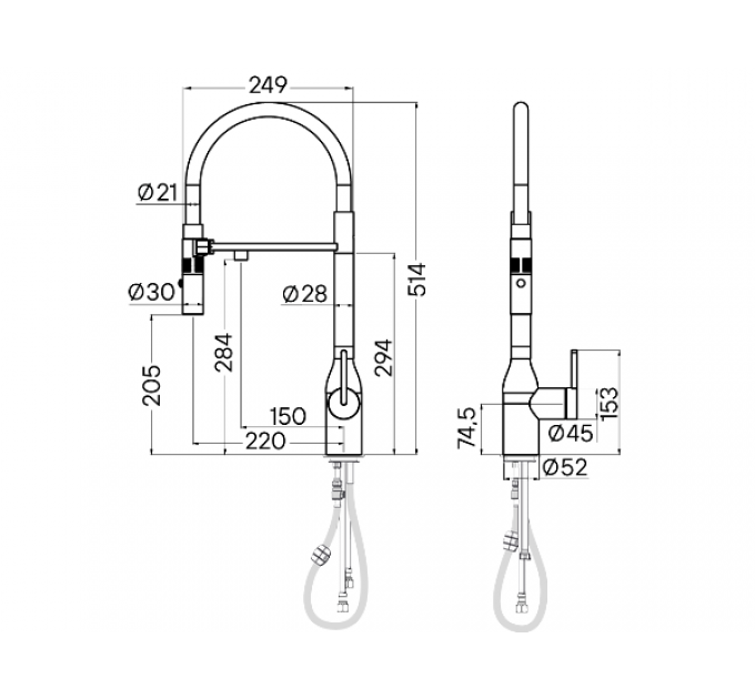Смеситель Paulmark Magneto One Ma213188-WH, белый