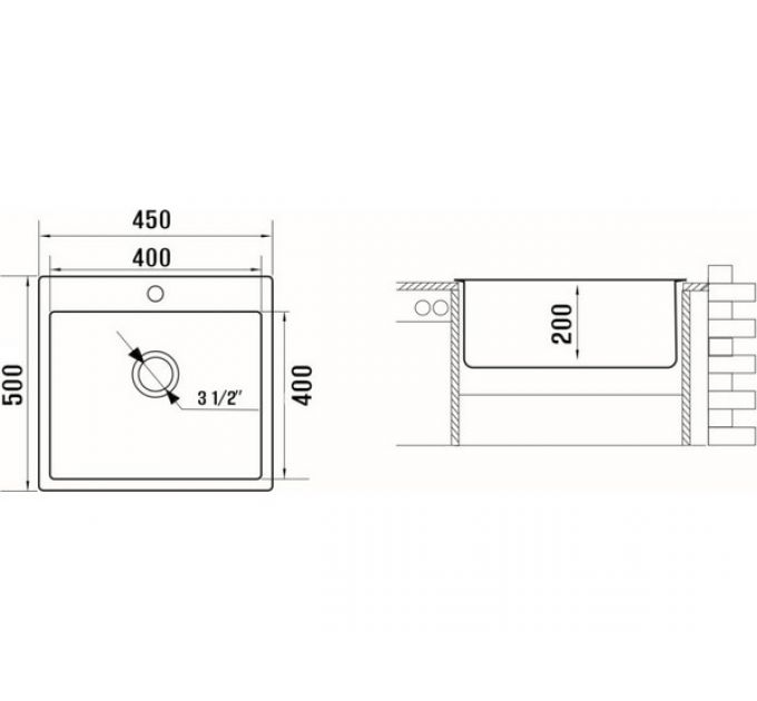 Мойка Ukinox Лофт LOB450.500 -GT10P