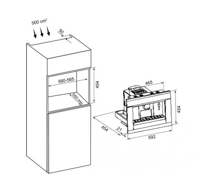 Кофемашина KRONA ONYX 45H coffee BL/BL встраиваемая