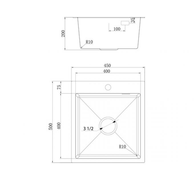 Мойка Ukinox Практика PRV450.500 -GT10C 0CW