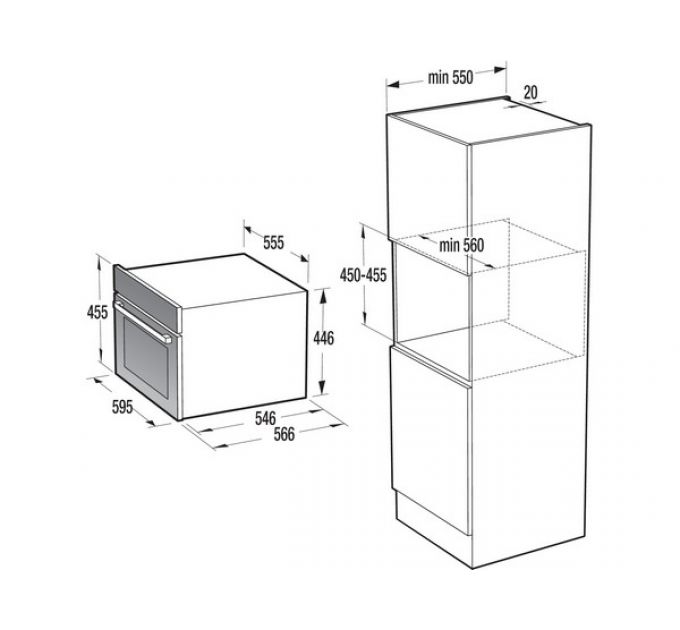 Духовой шкаф Gorenje BCM598S17BG компактный с СВЧ