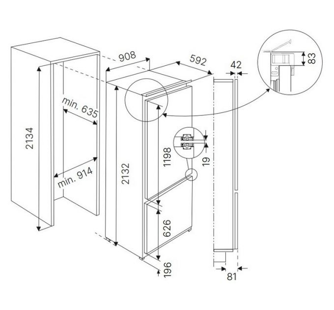 Холодильник Kuppersbusch FKGFX 9800.0i встраиваемый