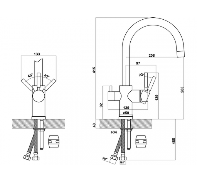 Смеситель Florentina Клио черный
