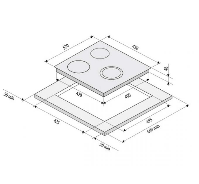 Варочная панель KRONA FIDATO 45 BL электрическая