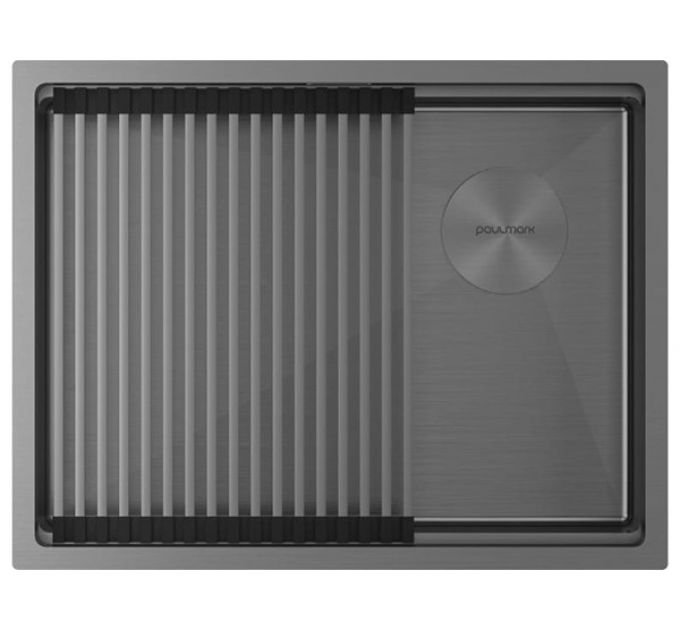 Мойка Paulmark Next-pro 58 uni PM705845-GM, вороненая сталь