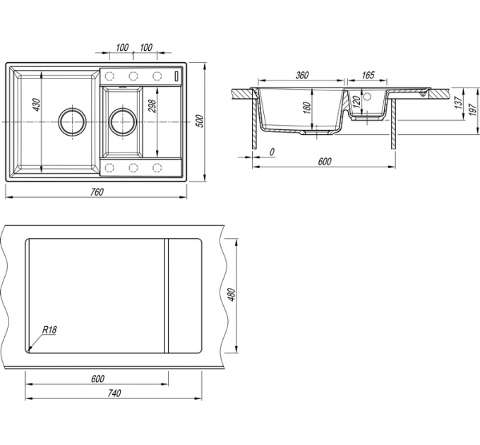 Мойка Florentina Консул 760K бежевый