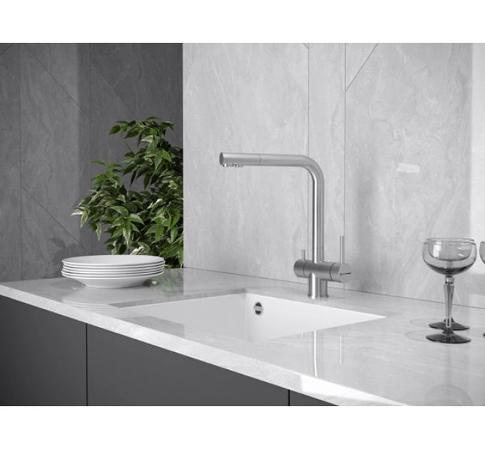 Смеситель Kuchenstern FOKUS-F нержавеющая сталь