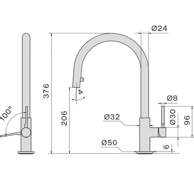Смеситель Falmec TREVI ROUND CHROME