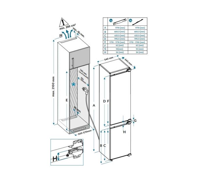 Холодильник Jacky's JR BW177NFM встраиваемый