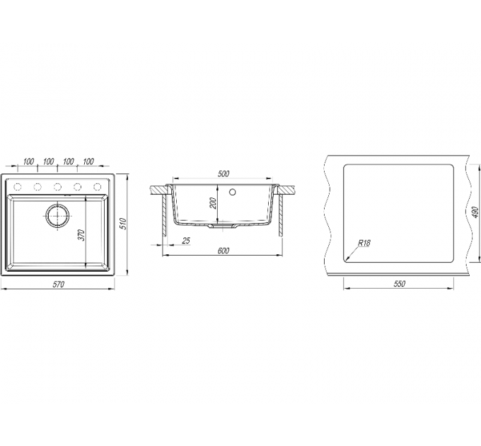 Мойка Dr.Gans НИКА 570 базальт