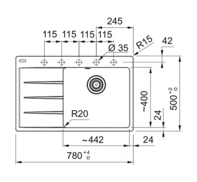 Мойка Franke CNG 611/211-78 TL, черный матовый, чаша справа (114.0639.719)