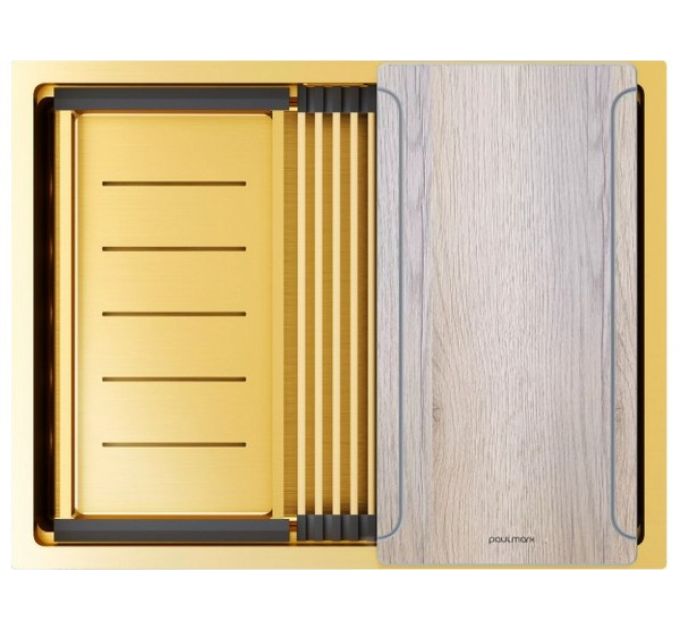 Мойка Paulmark Next-multi sink 58 uni PM785845-BG, брашированное золото