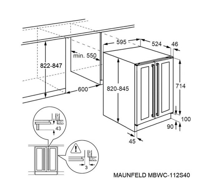 Винный шкаф MAUNFELD MBWC-112S40 встраиваемый